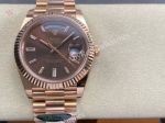 AR Factory Rolex Daydate 40*12.2mm 3255 Movement Brown Face Baguette Markers Watch